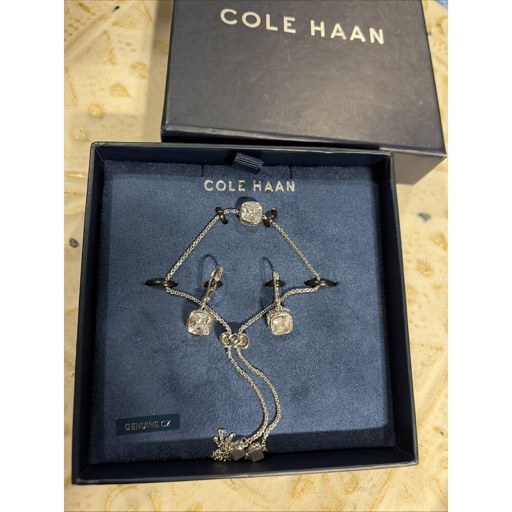 Cole Haan Silver Tone Drop Earrings & Bracelet Retail $ $89.00